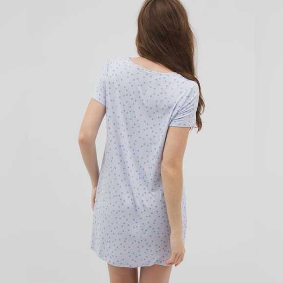 Soma Cool Nights Scoop Neck Short Sleeve Sleepshirt Merry Dot Ocean Air L - Picture 4 of 8